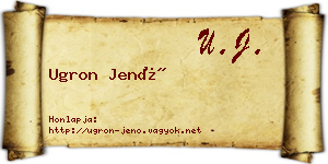 Ugron Jenő névjegykártya